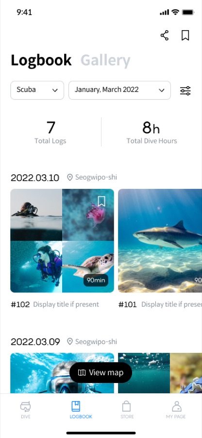 Auto logbook & gallery