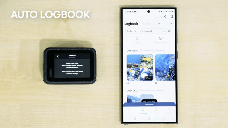Actioncam-Kopplung und automatisches Tauchlog in der vernetzten App