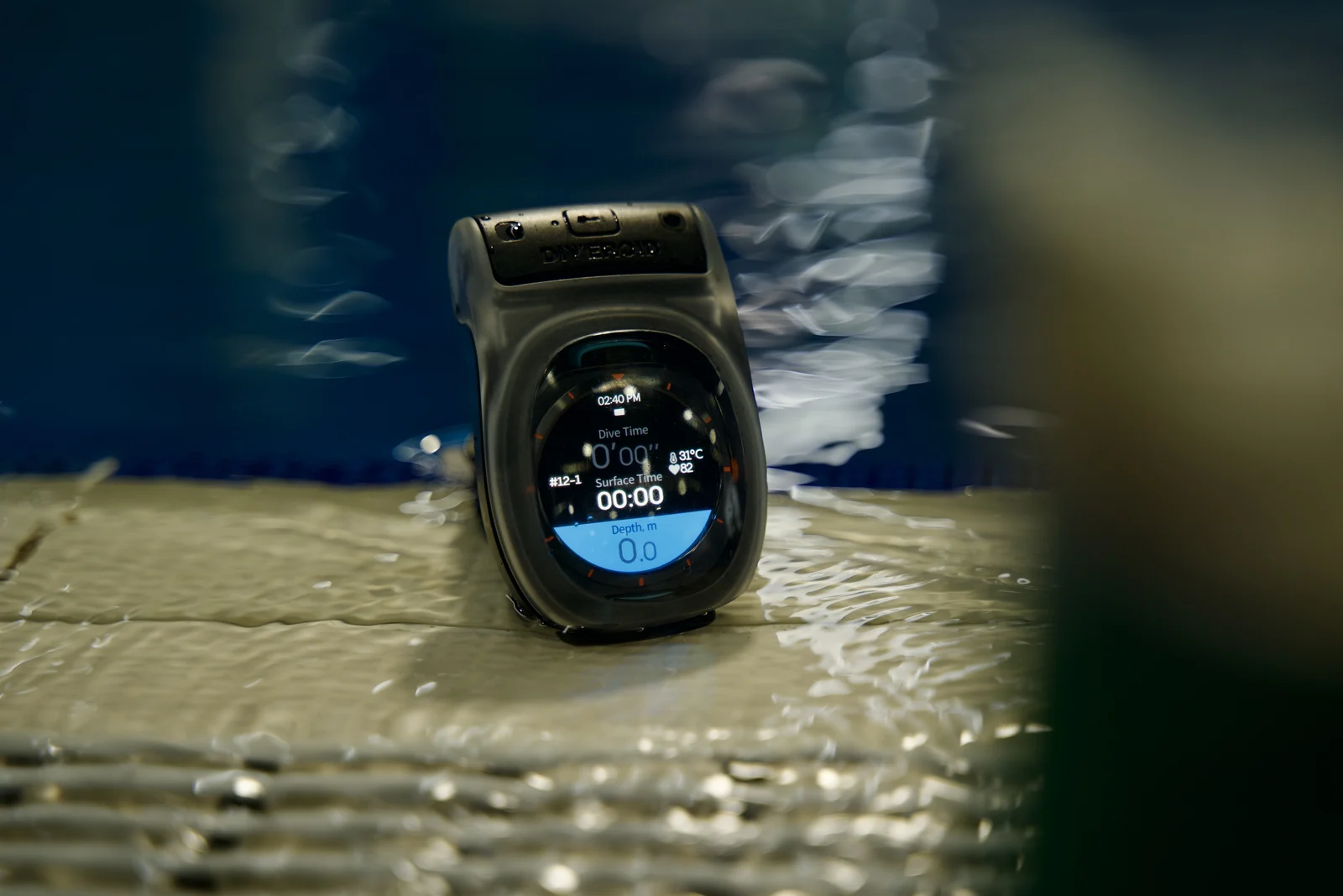 WatchDive housing at the pool edge