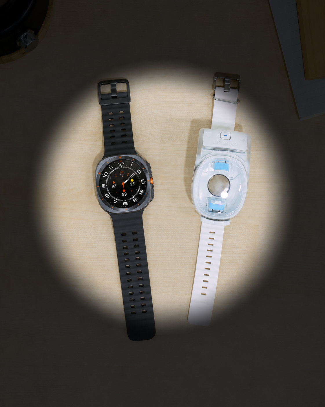 Watch Dive housings displayed on a boat deck